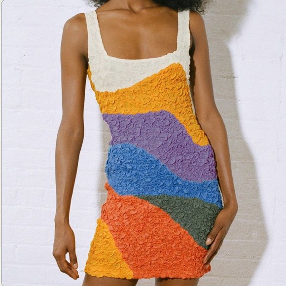 Mara Hoffman Dresses Mara Hoffman Nwt Laura Colorblock Popcorn Mini Dress Xs Poshmark